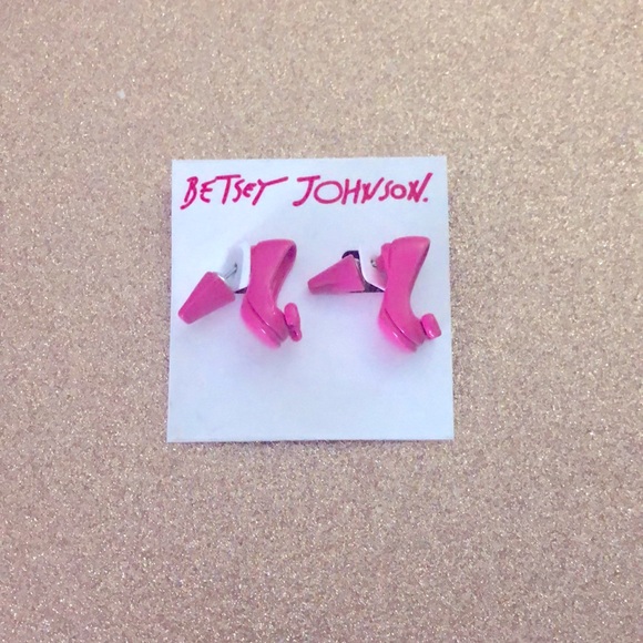Betsey Johnson hot pink heel studs - Picture 2 of 4